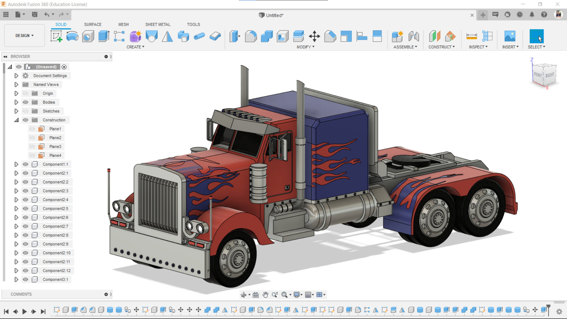 61-彼得比尔特379擎天柱主卡车 3d模型图纸